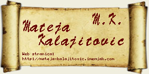 Mateja Kalajitović vizit kartica